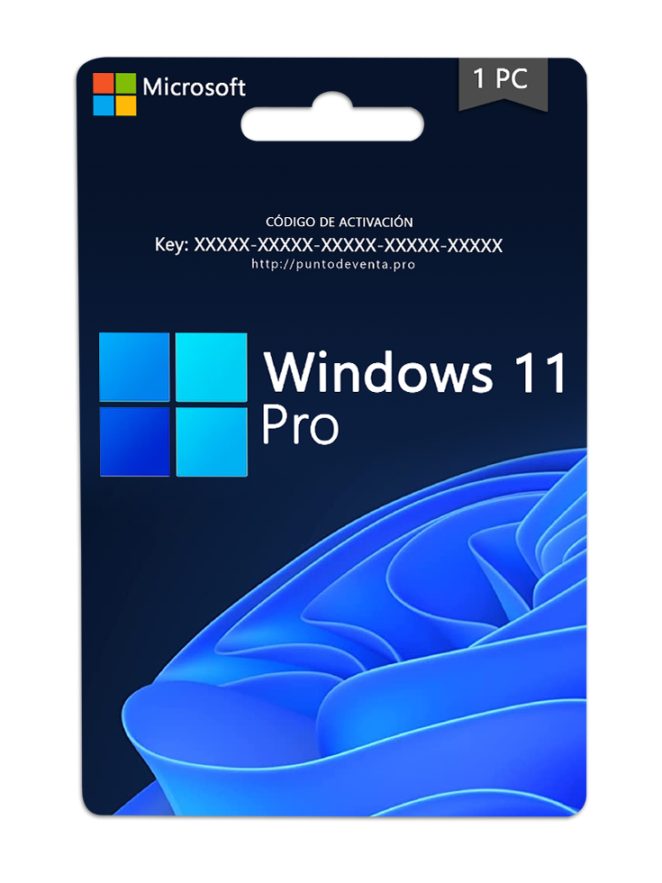 Licencia Microsoft Windows 11 Pro 1PC puntodeventa.pro